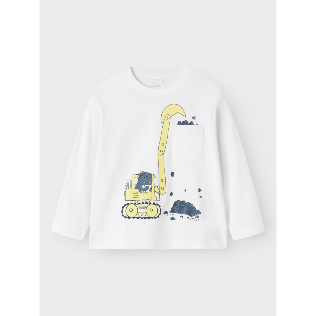 Bluse Vilian Bright White Traktor fra Name It