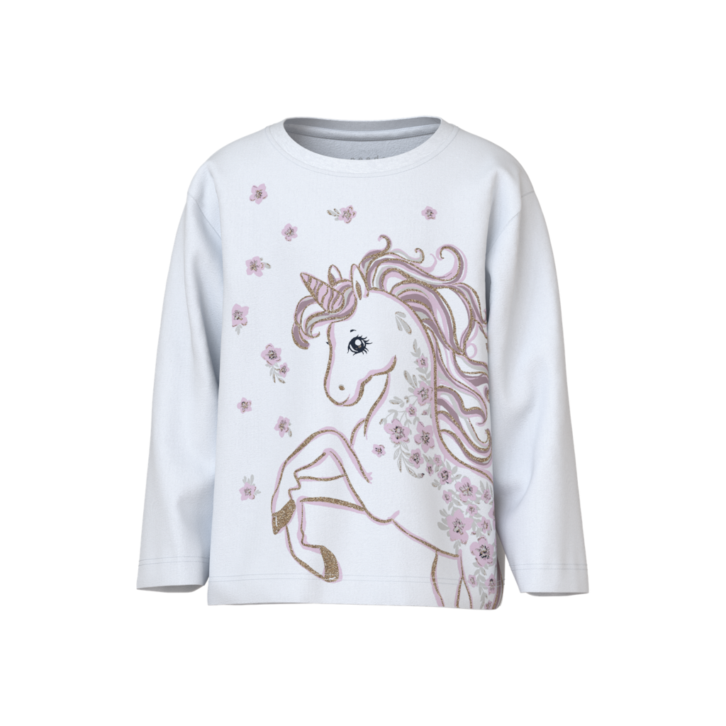 Enhjørning Bluse Valiane Bright White fra Name It