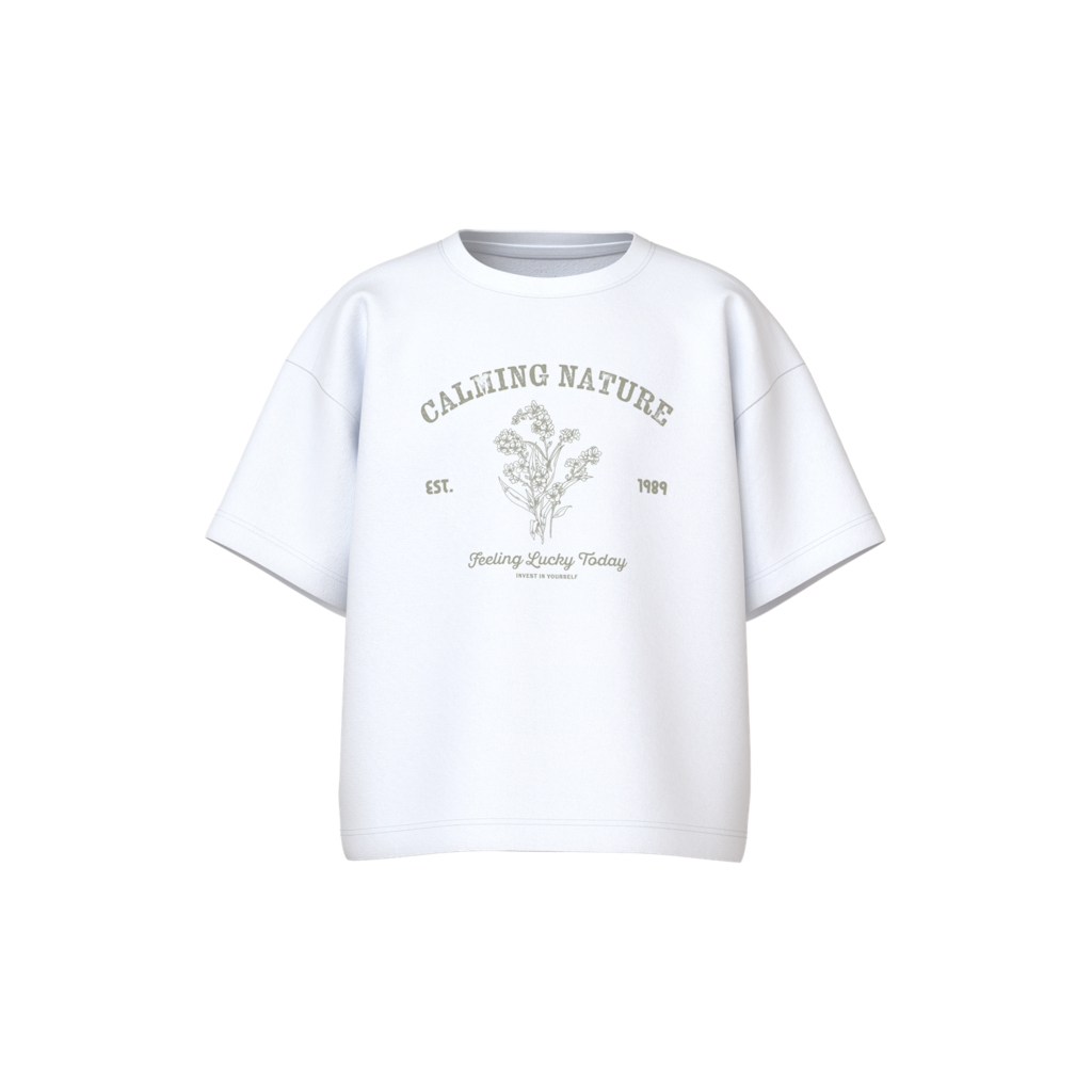 T Shirt Vamina Bright White Calming Nature fra Name It