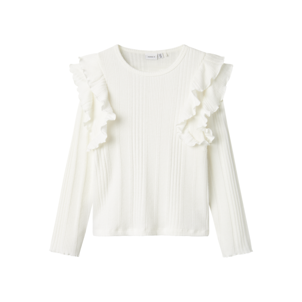 Flæse Bluse Tilde Cloud Dancer fra Name It
