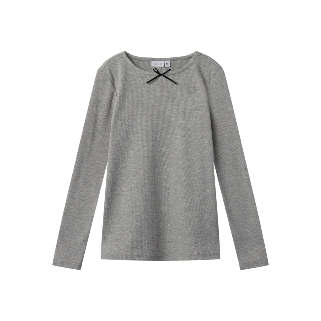 Langærmet Bluse Fionea Grey Melange fra Name It