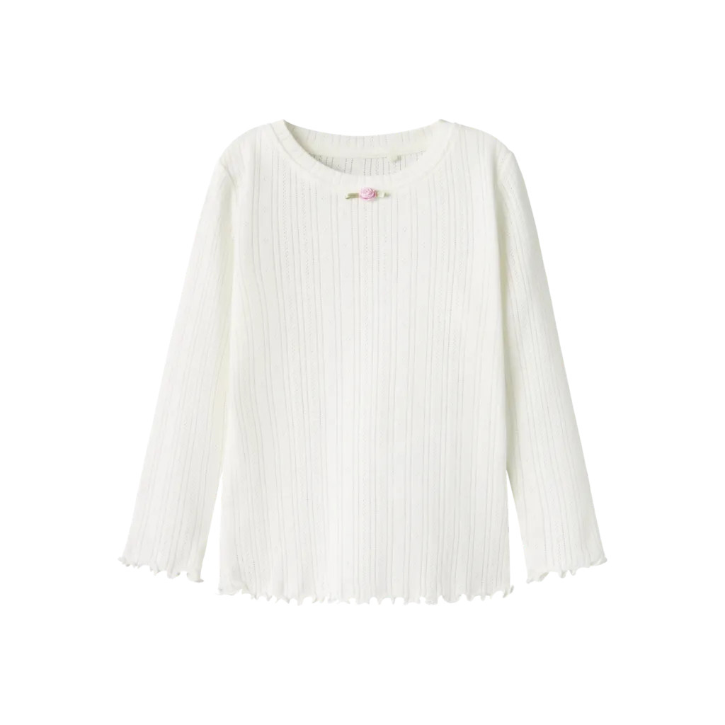 Langærmet Bluse Silke Cloud Dancer fra Name It