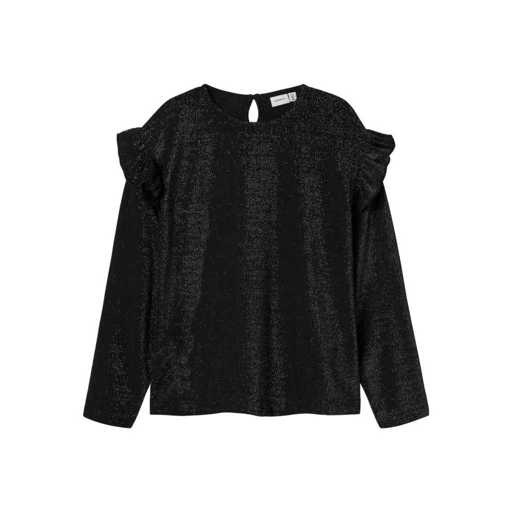 Langærmet Glimmer Bluse Roisin Black fra Name It