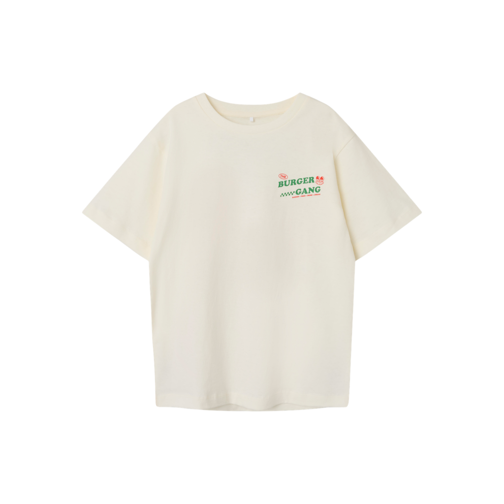 T Shirt Overyn Cloud Dancer Burger fra Name It