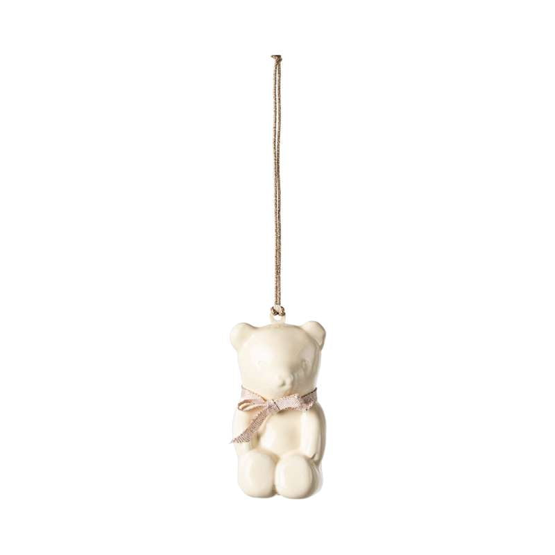 Juleornament I Metal   Bamse   Råhvid Rosa fra Maileg