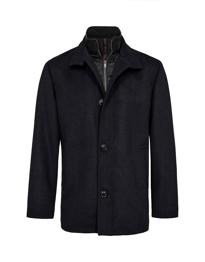 Regular Fit Wool Jacket fra Black Blue