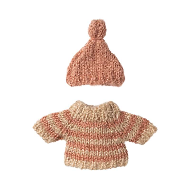 Strikket Sweater Og Hue   Mus   Storesøster fra Maileg