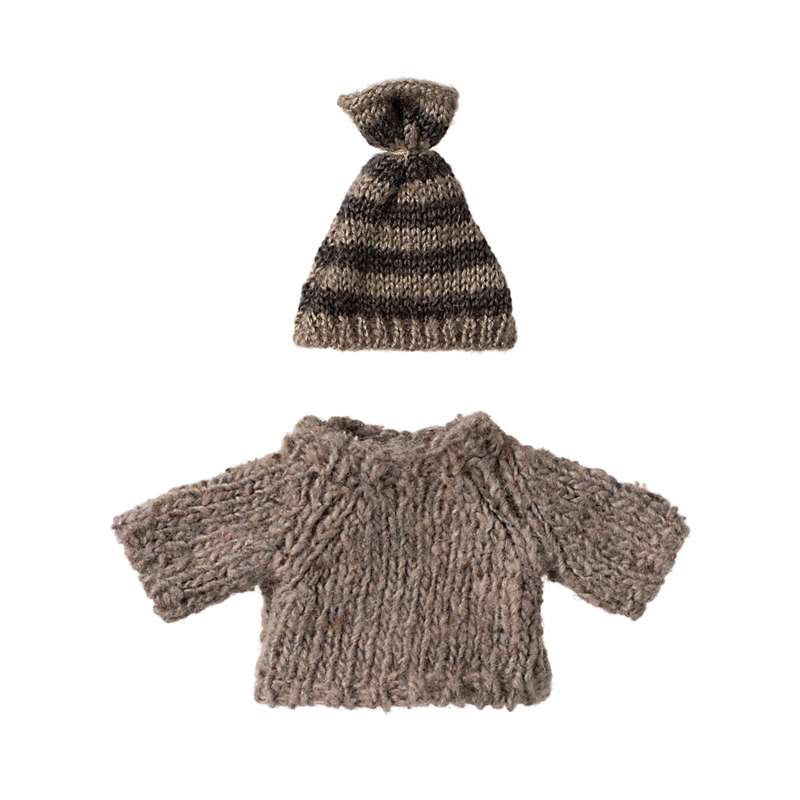 Strikket Sweater Og Hue   Mus   Storebror fra Maileg