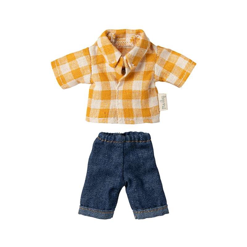 Ternet Gul Skjorte Og Bukser   Far Mus fra Maileg