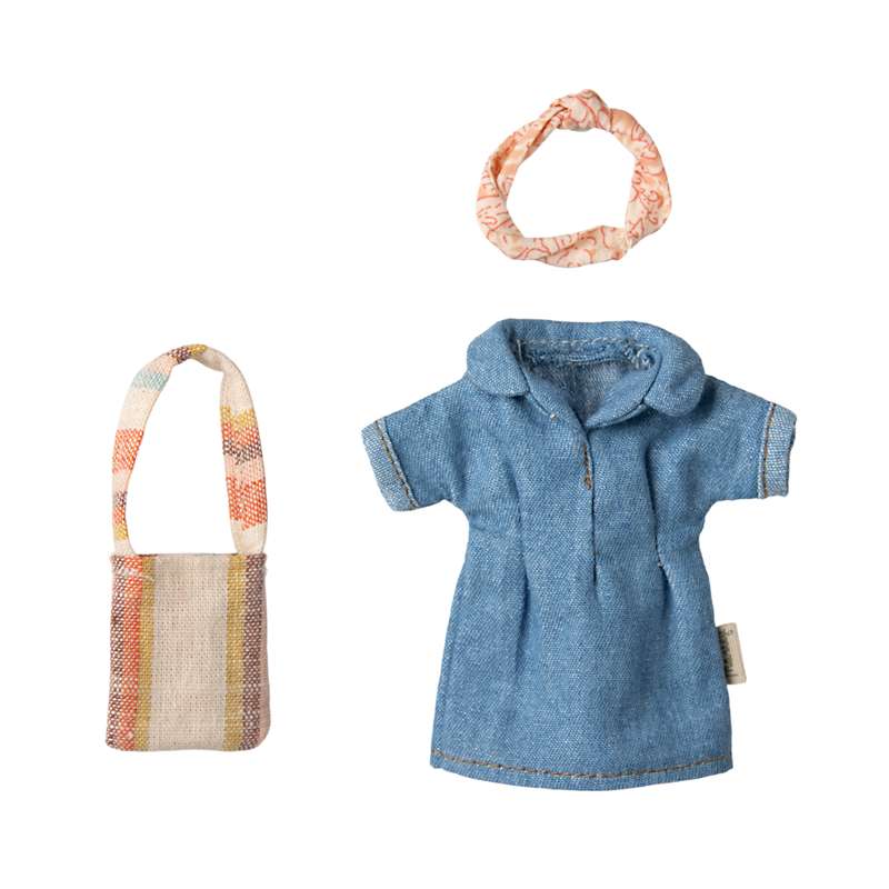 Denim Kjole Og Taske   Mor Mus fra Maileg