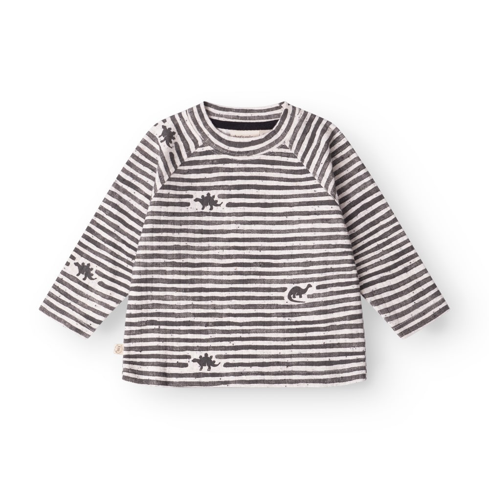 Aksel T Shirt   Mono Dino Stripe   68cm   6m fra That's Mine