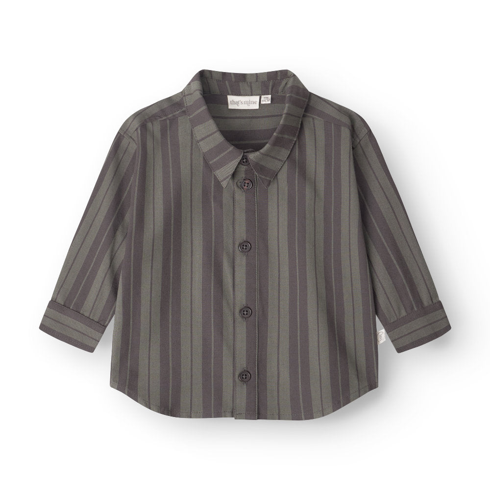 Harald Shirt   Olive Stripe   80cm   12m fra That's Mine