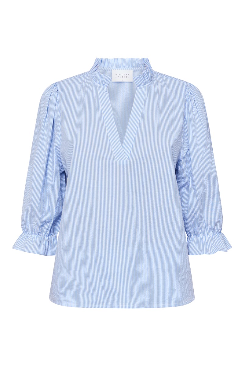 Bluse   Vysla Ss   Blue White fra Sisters Point