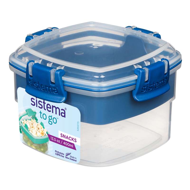 Snackboks   Snack To Go   400ml   Klar Ocean Blue fra Sistema