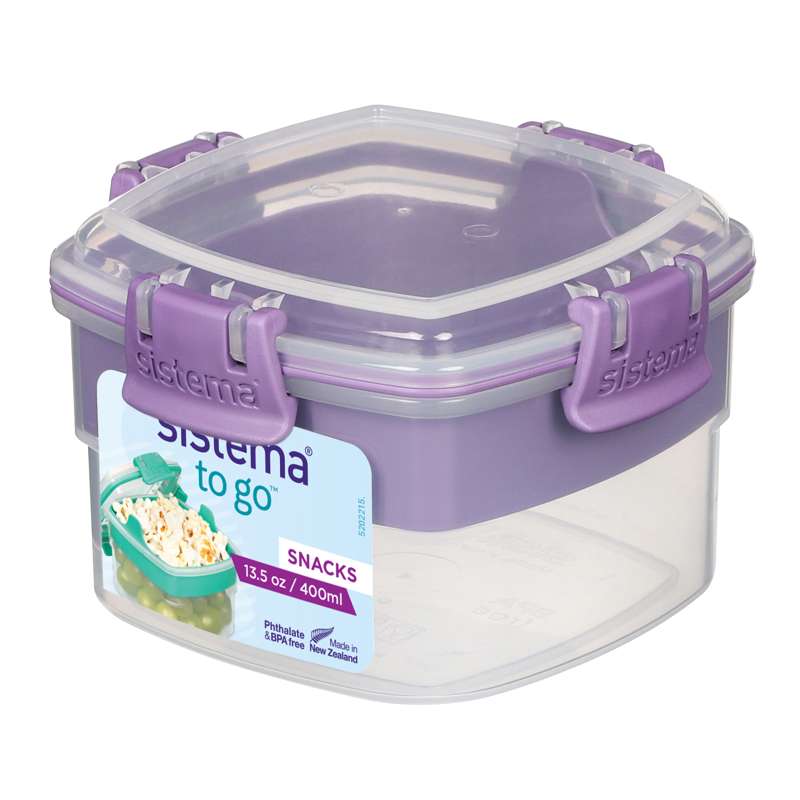 Snackboks   Snack To Go   400ml   Klar Misty Purple fra Sistema