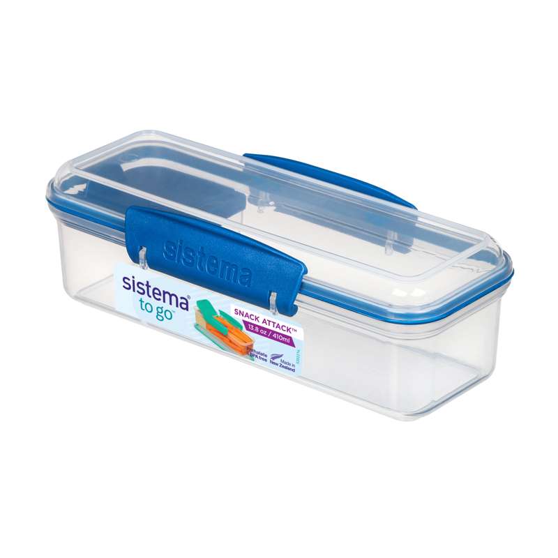 Snackboks   Snack Attack Lunch   2 Rum   410ml   Klar Ocean Blue fra Sistema