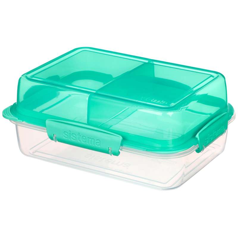 Madkasse   Lunch Stack To Go Rectangle   1.8l.   Minty Teal fra Sistema