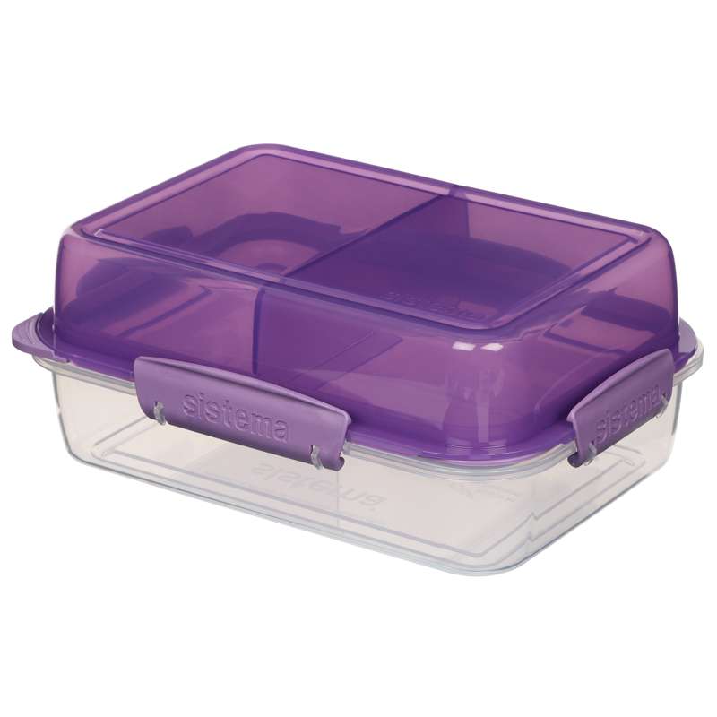 Madkasse   Lunch Stack To Go Rectangle   1.8l.   Misty Purple fra Sistema