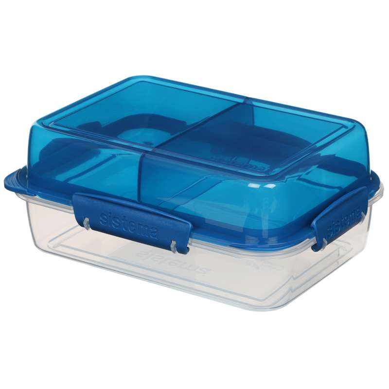 Madkasse   Lunch Stack To Go Rectangle   1.8l.   Ocean Blue fra Sistema