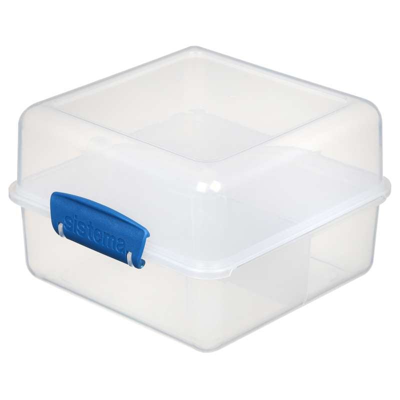 Madkasse   Lunch Cube To Go   1.4 L.   Klar Ocean Blue fra Sistema