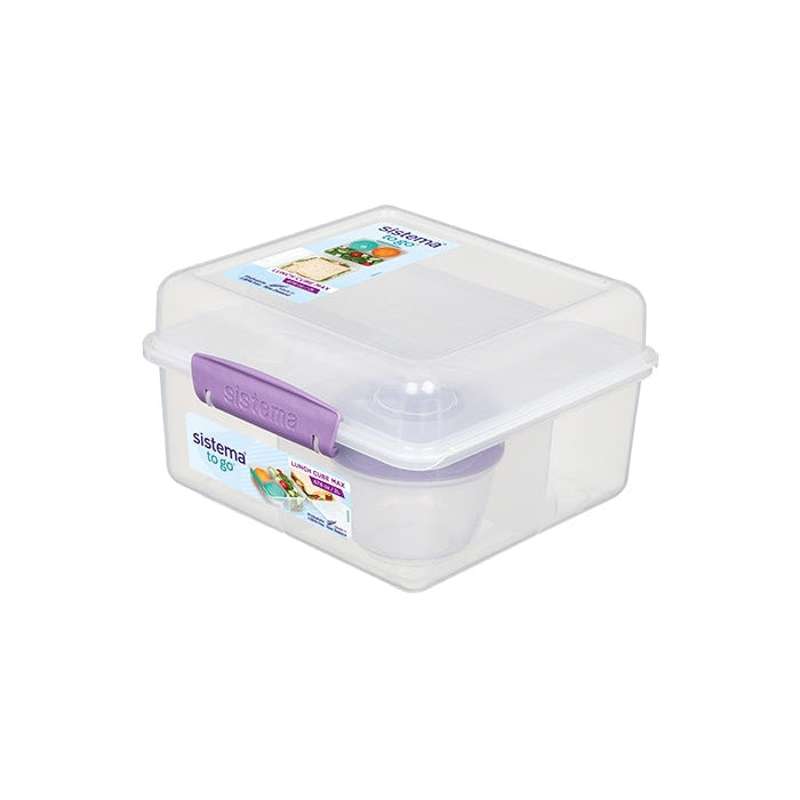 Madkasse   Lunch Cube Max To Go   2l   Misty Purple fra Sistema