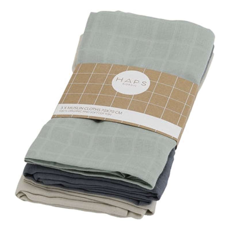 Stofbleer   70x70cm.   3 Pak   Solid Cold fra Haps Nordic
