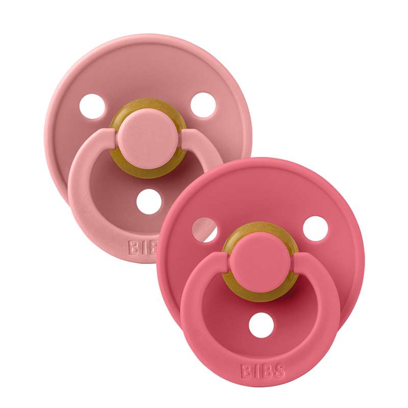 Anatomisk Colour Sut   2 Pak   Str. 1   Naturgummi   Dusty Pink Coral fra Bibs