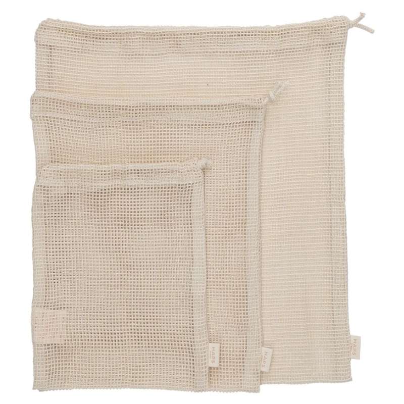 Mesh Bags Opbevaringsposer   3 Pak   Nature fra Haps Nordic