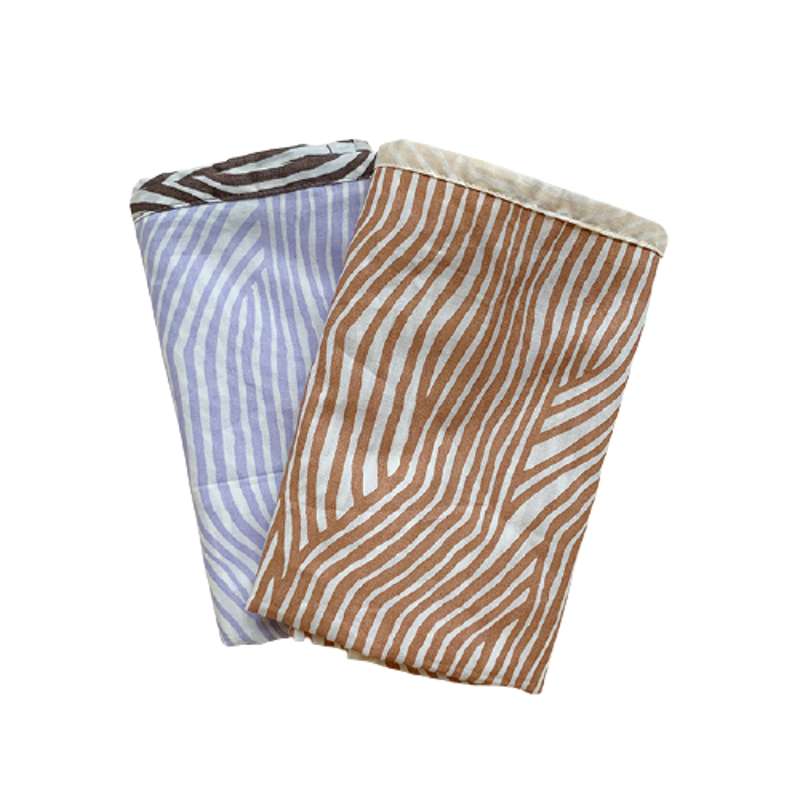 Gaveindpakning I Bomuld   2 Pak   Terracotta Lavender Wave fra Haps Nordic