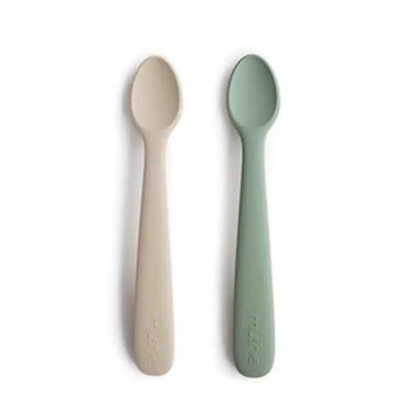 Silikone Babyskeer 2 Pak Cambridge Blue Shifting Sand fra Mushie