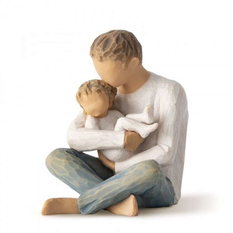Little One Figur (far Med Lille Barn) fra Willow Tree