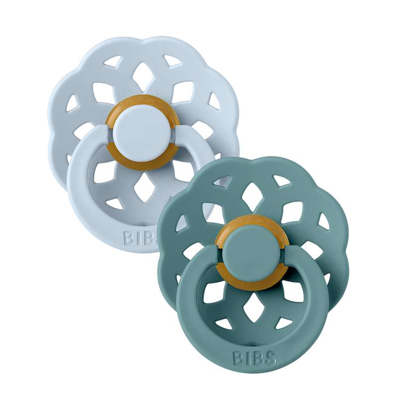 Boheme Sut   2 Pak   Str. 1   Naturgummi   Baby Blue Island Sea fra Bibs