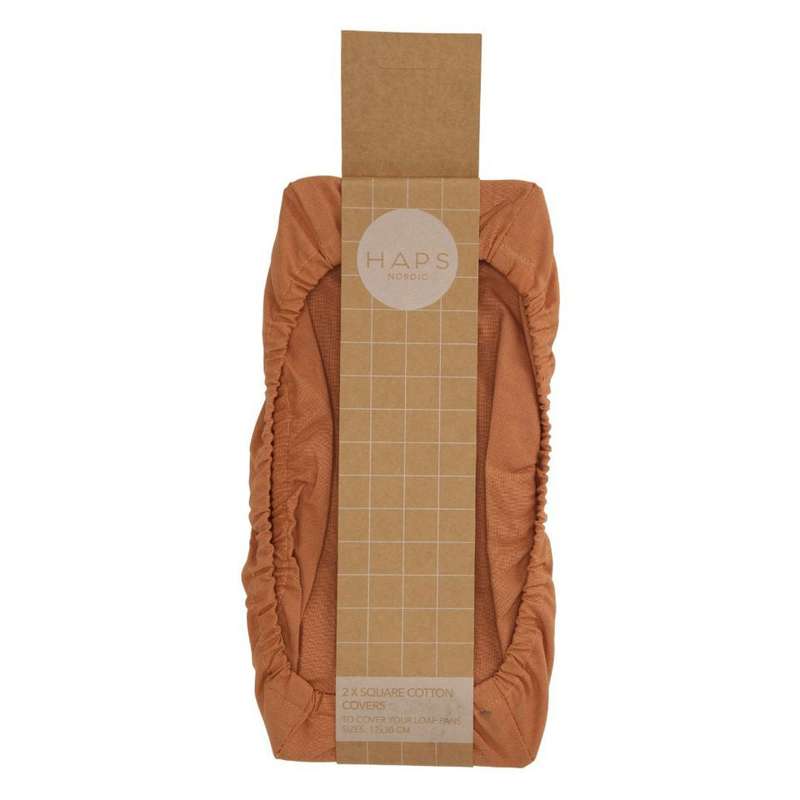 Cotton Covers Bomuldslåg   Firkantede   2 Pak   Terracotta fra Haps Nordic