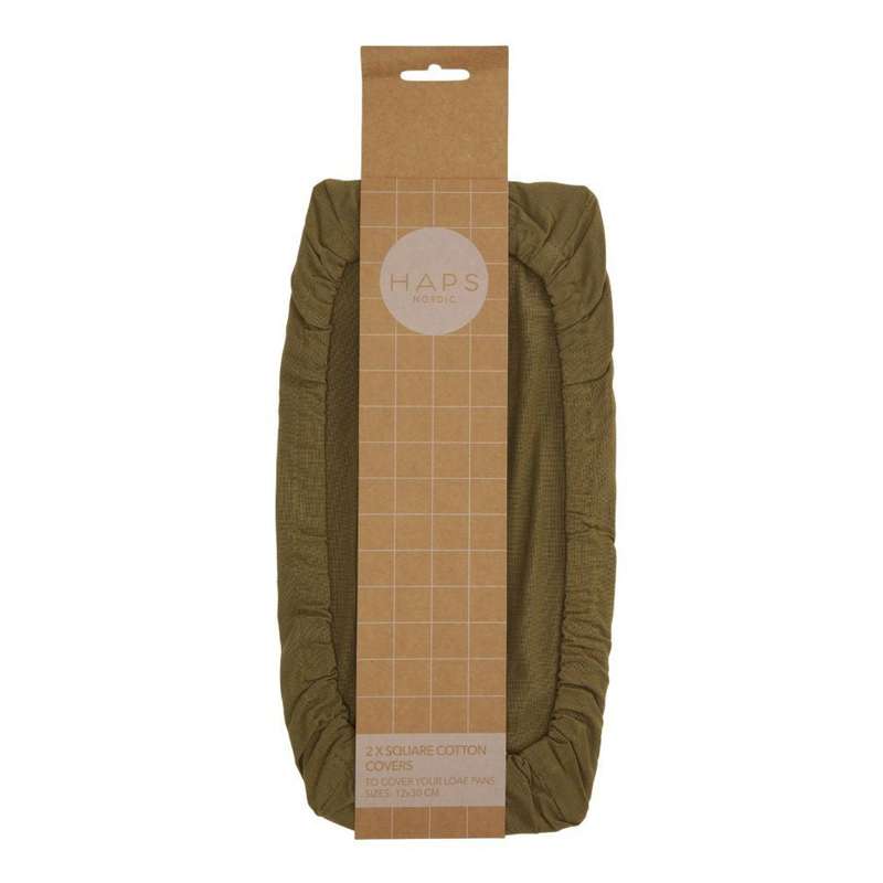 Cotton Covers Bomuldslåg   Firkantede   2 Pak   Olive fra Haps Nordic