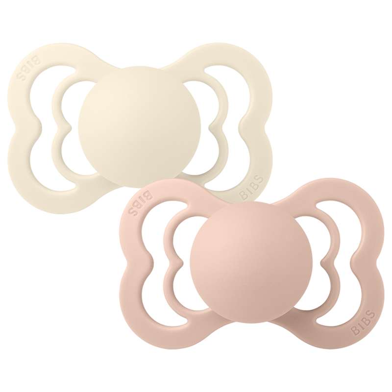Supreme Sut   2 Pak   Str. 2   Naturgummi   Ivory Blush fra Bibs