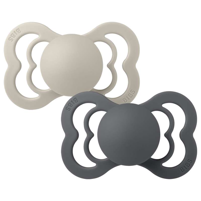 Supreme Sut   2 Pak   Str. 2   Naturgummi   Sand Iron fra Bibs