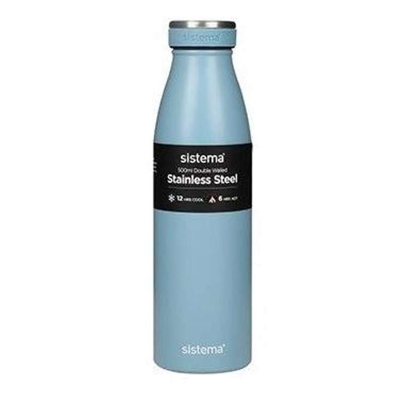 Termoflaske   Rustfrit Stål   500ml   Coast Blue fra Sistema