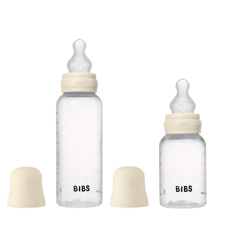 Bottle   Grow And Flow Sutteflaskesæt   Plastik   Silikone Rund   150 Ml. 270 Ml.   2 Pak   Ivory fra Bibs