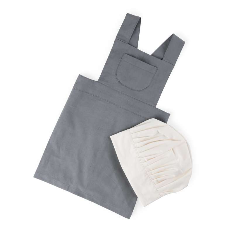 Børneforklæde M. Kokkehue   Elephant Grey Classic White fra Sebra