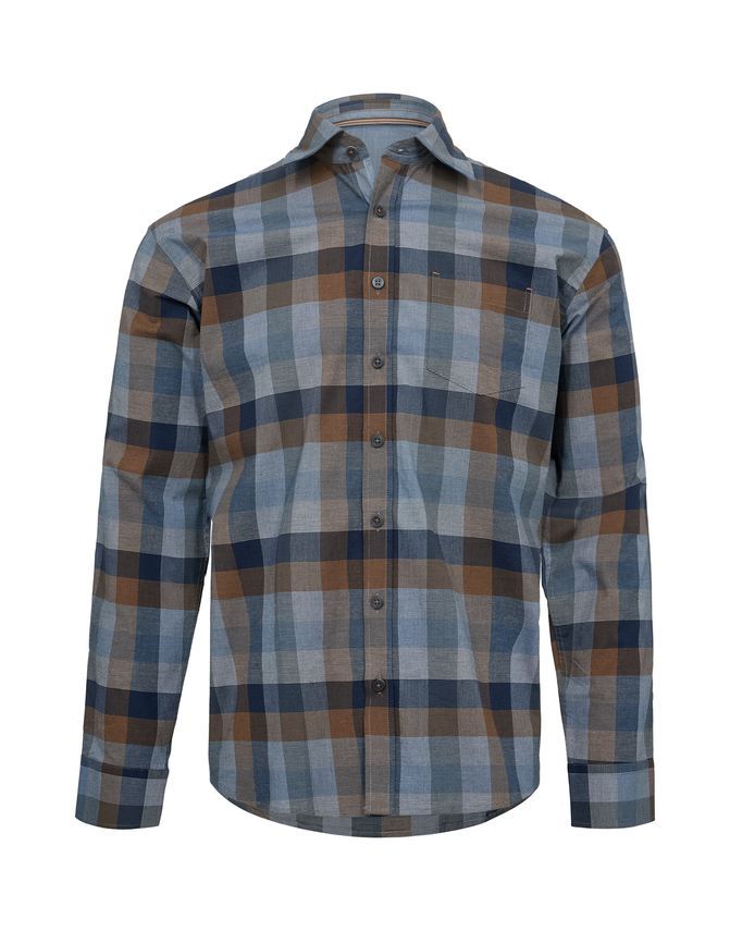 Mens L S Shirt Regular Fit fra Black Blue