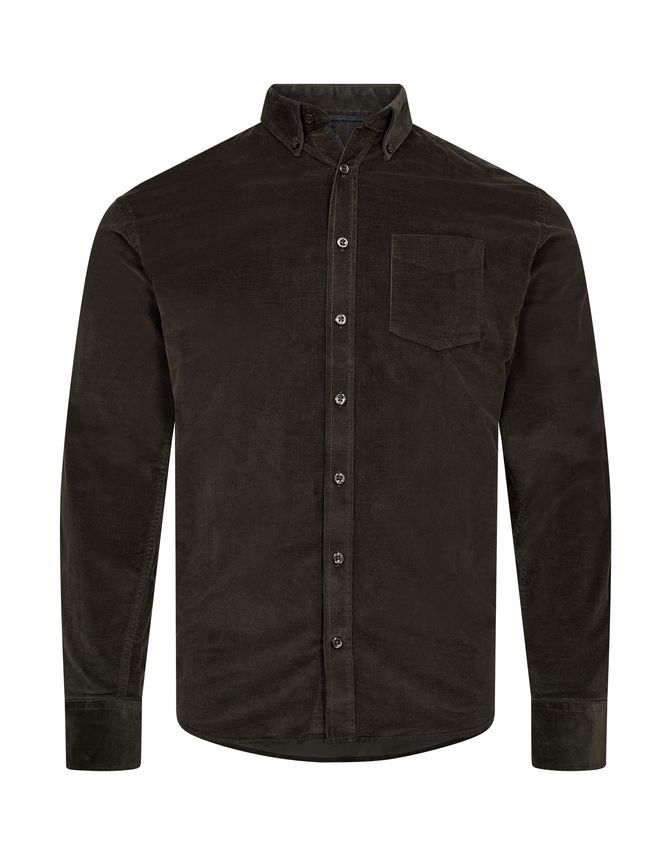 Cordoroy Shirt L S Regular fra Black Blue