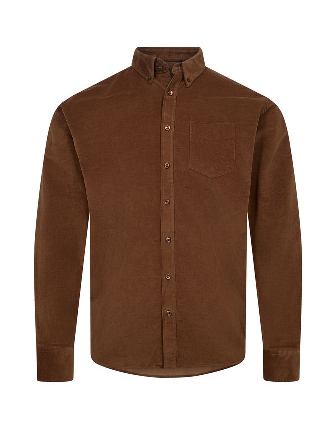 Cordoroy Shirt L S Regular fra Black Blue