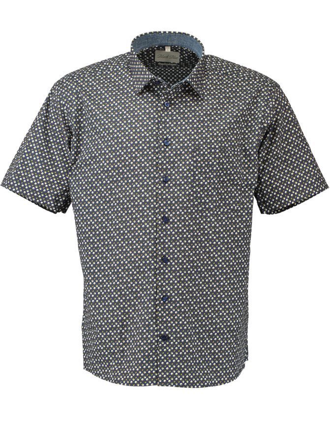 Mens Shirt S S Regular Fit fra Black Blue