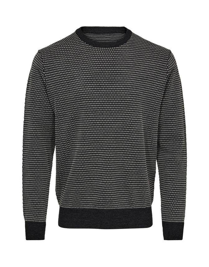 O Neck Wool Modern Fit fra Gino Marcello