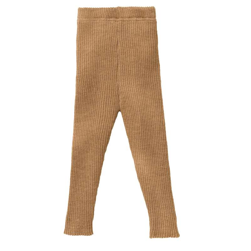 Ribstrikkede Leggings   Merinould   Caramel fra Disana