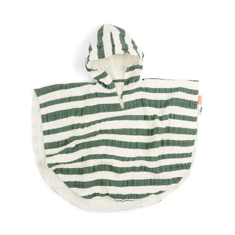 Badeponcho Gots Stripes Grøn fra Done By Deer