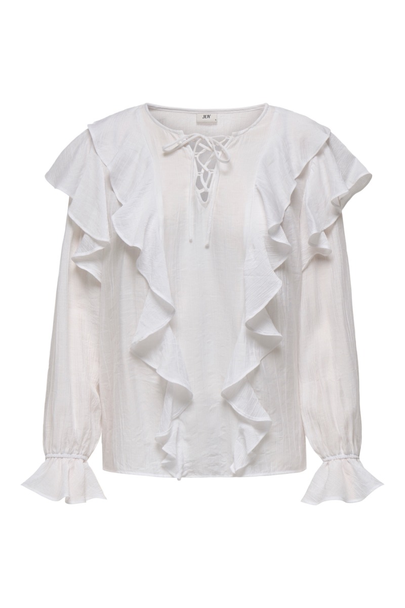 Bluse   Beth L S Frill Top   Cloud Dancer fra Jdy