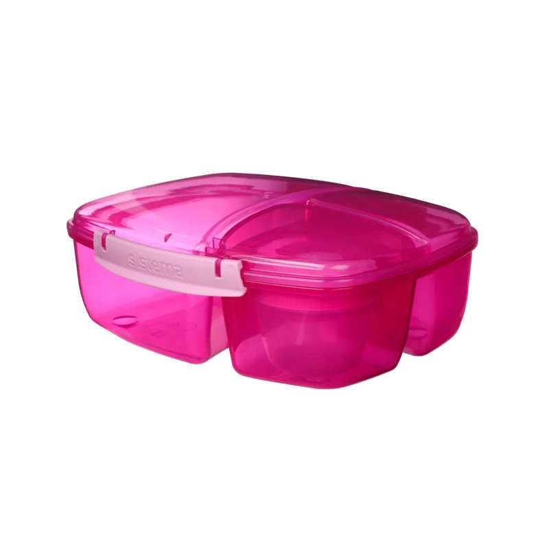 Madkasse   Tripple Split Lunch   2l   Pink fra Sistema