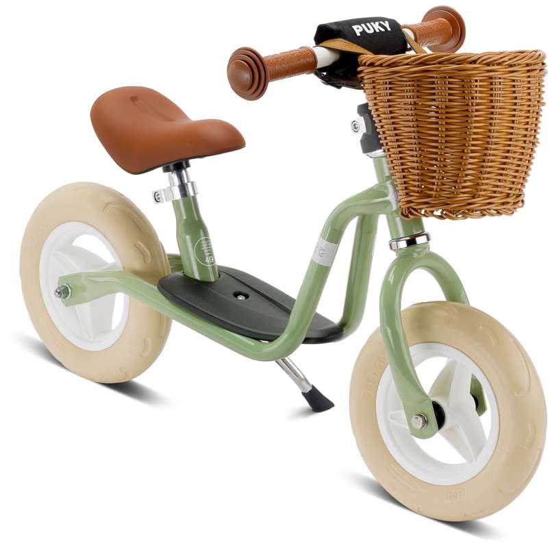 Lr M Classic   Tohjulet Løbecykel M. Kurv   Retro Grøn fra Puky