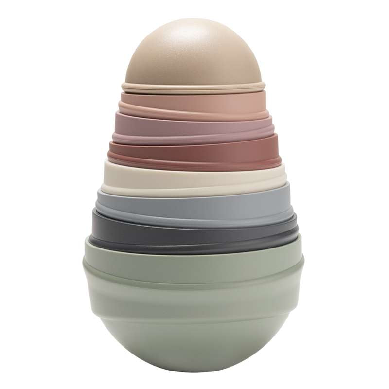 Play Wobbly Tower Tumletårn Pastel Rainbow fra Bibs